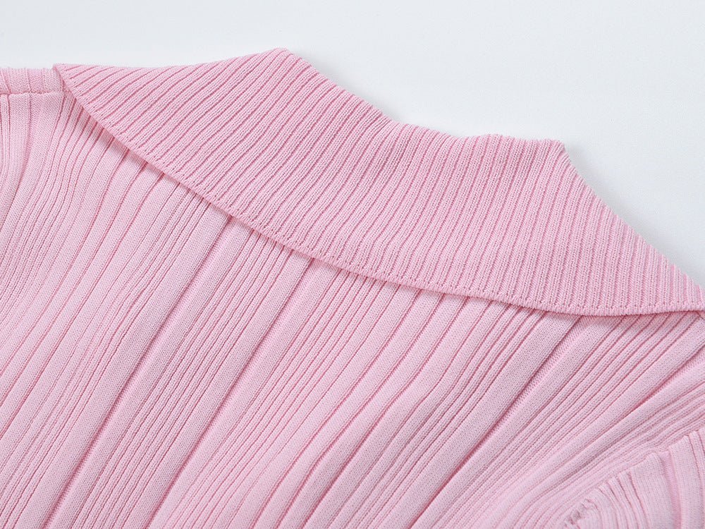 Giada Dress - A - Line Silhouette - Polo Style With Button Detail - Fitted Bodice and Flared Skirt - Front Pockets - Retro - Inspired Fashion