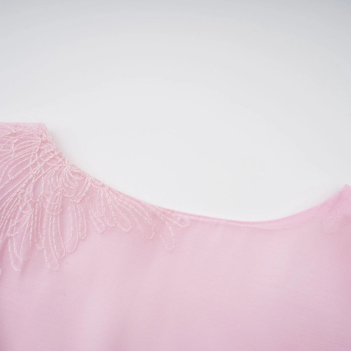 Giada Mini Dress Pink Embroidered Layered & Ruched