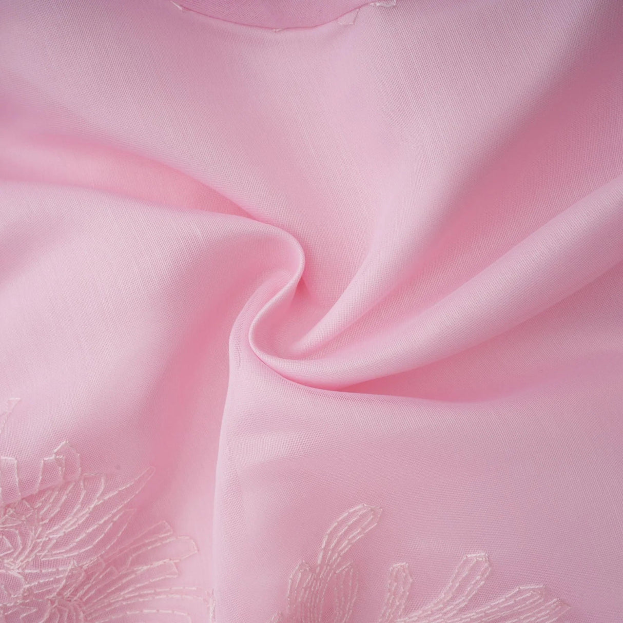 Giada Mini Dress Pink Embroidered Layered & Ruched