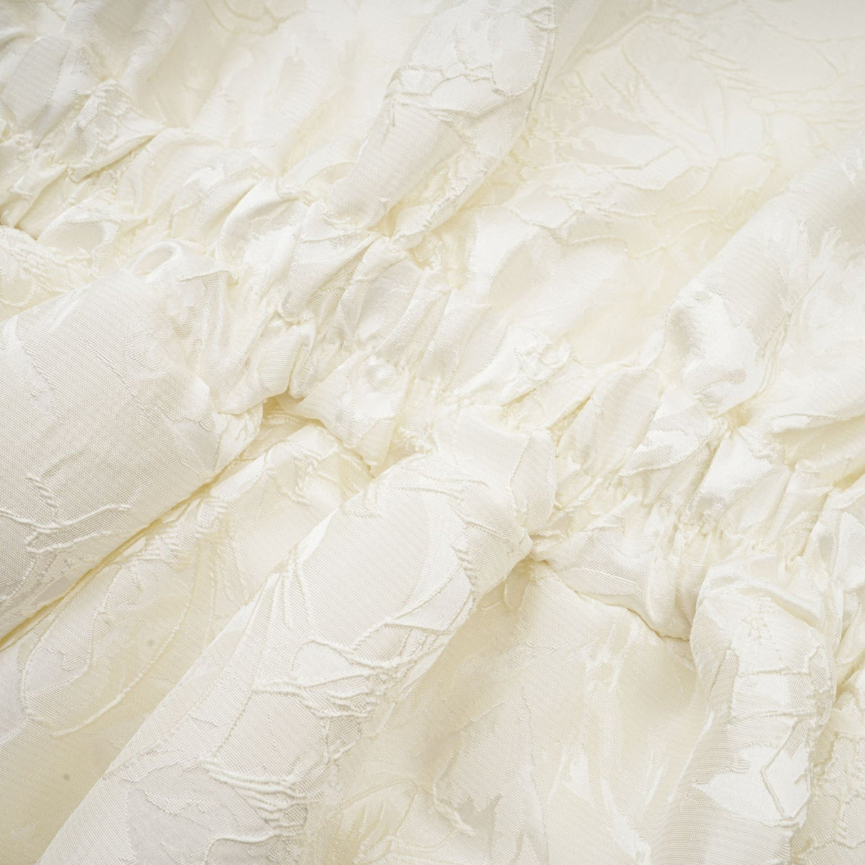 Giada Mini Dress - V Neck - Tiered Design - Elasticated Cuffs - Jacquard Pattern - Flared Skirt