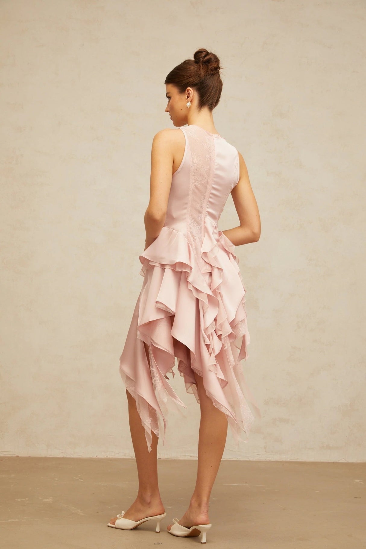 Giada Top & Skirt Set Pink Ruffled Peplum Mini