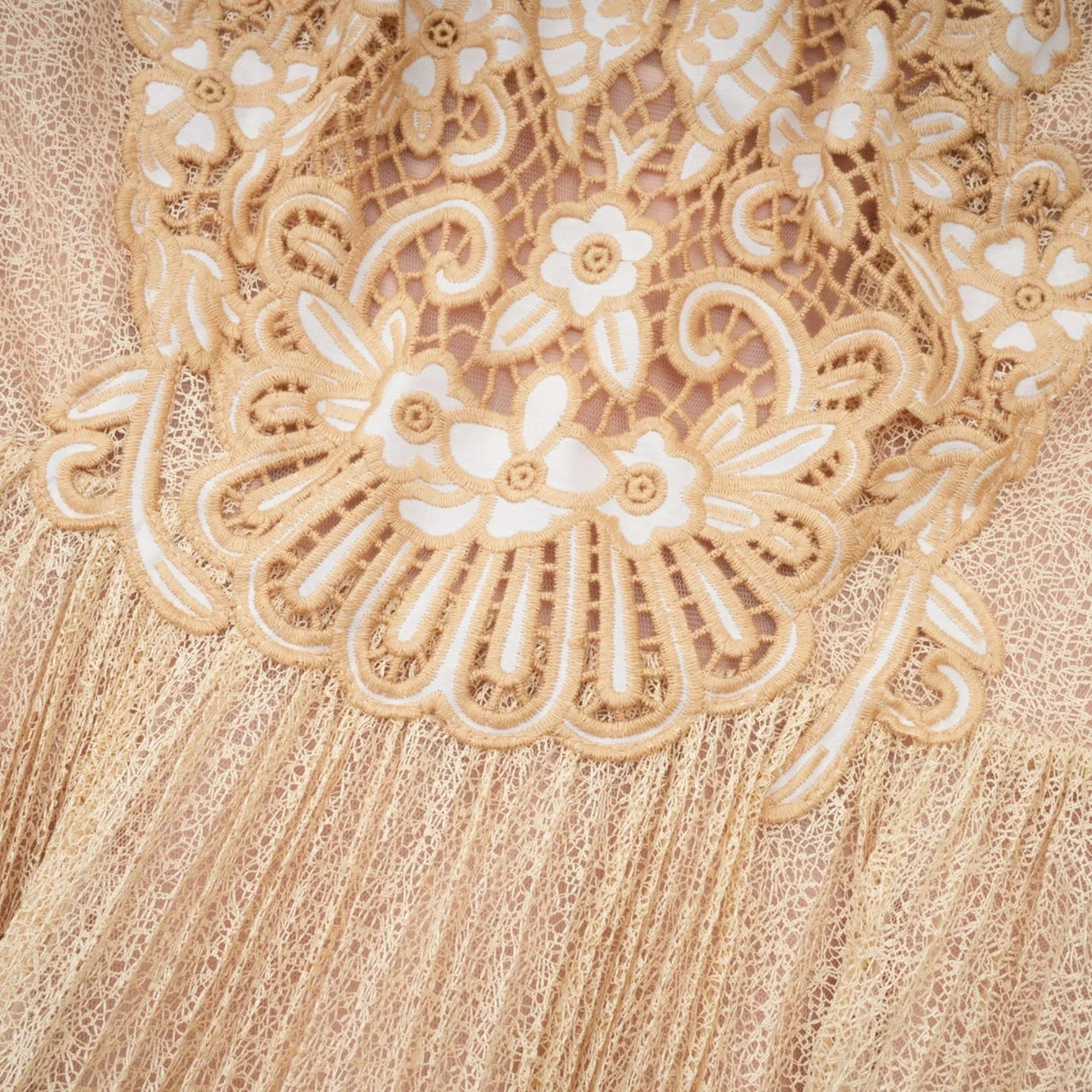 Ginetta Midi Dress - Sleeveless - Pleated Embroidered Design - Butterfly Motif - Cut - out Detail - Rear Zip