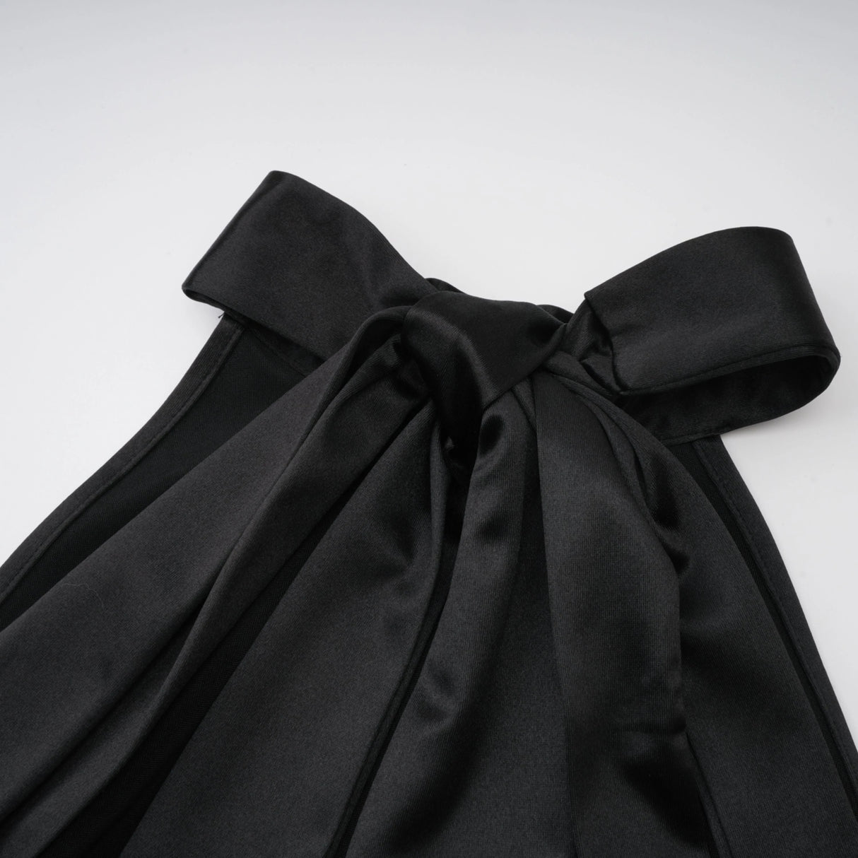 Ginevra black halterneck fauxpearl satin maxi dress