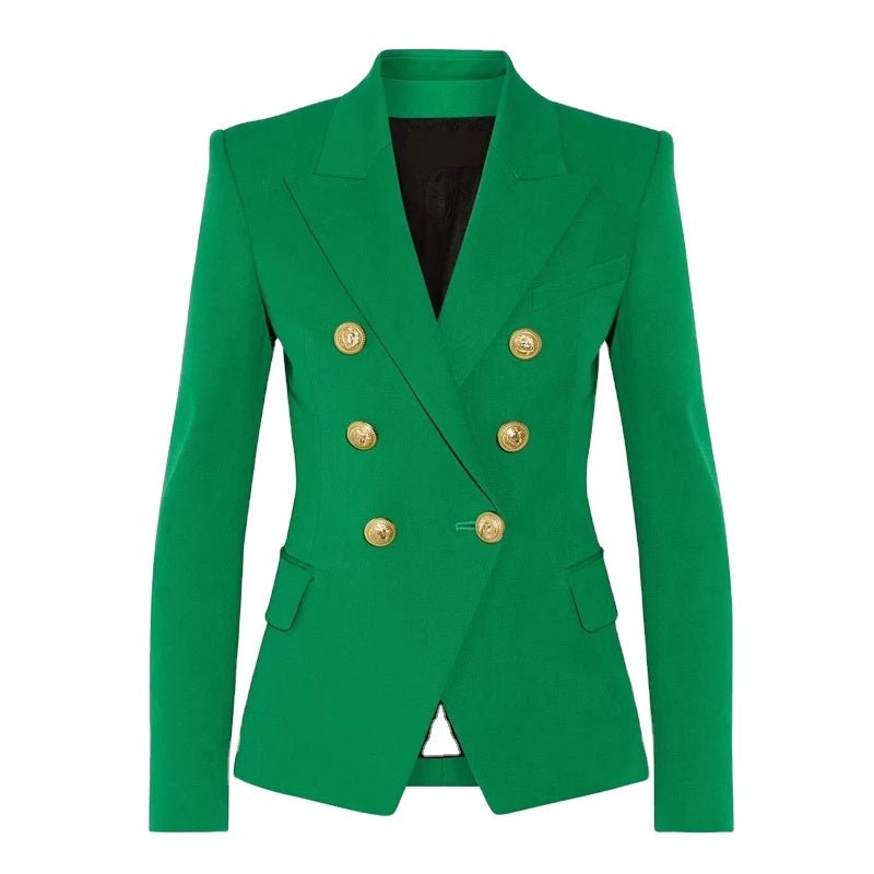 Ginevra Blazer - Tailored Double - Breasted Silhouette - Modern Flair - Vibrant Hue - Structured Fit - Versatile Styling