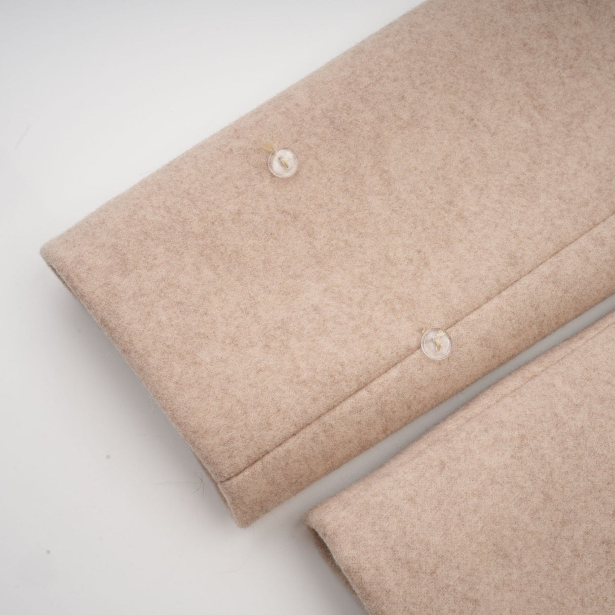 Ginevra Mock Neck Cape Coat – Detachable Scarf – Faux Fur Trim – Gold Buttons – Elegant Long Sleeve Design