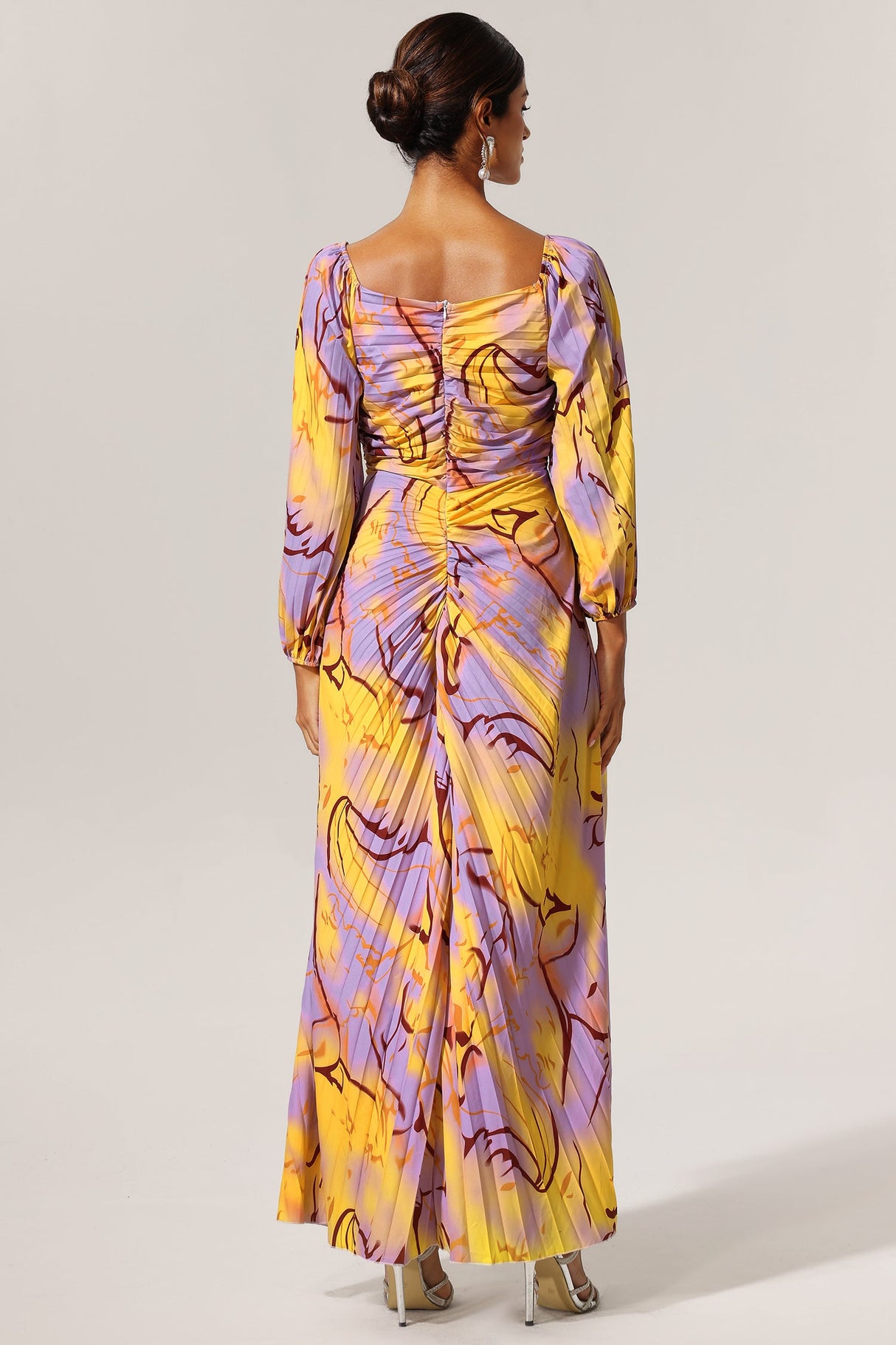 Ginevra Yellow Diamond Print Special Occasion Dress