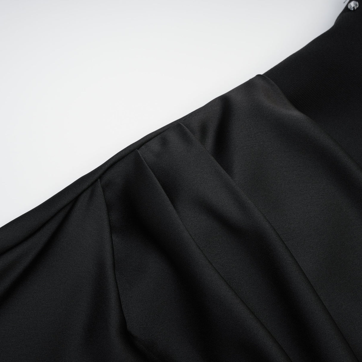 Giselle Maxi Dress - Off the Shoulder - Pleated Design - Crystal Embellishment - Flared Hem - Rear Zip Fastening