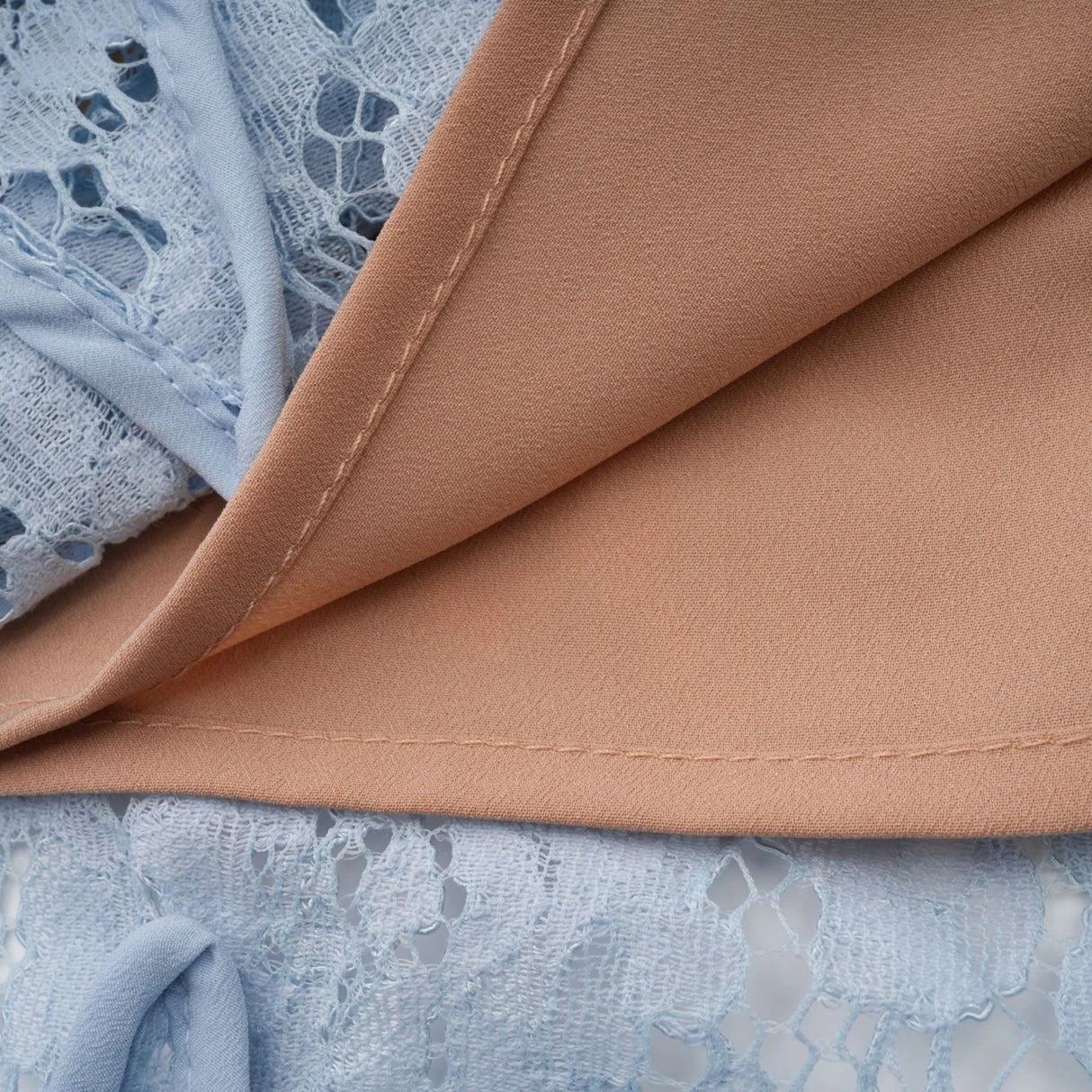 Giselle Midi Dress Blue Floral Lace Boned Belted Calf - Length Hem Scallop Trim