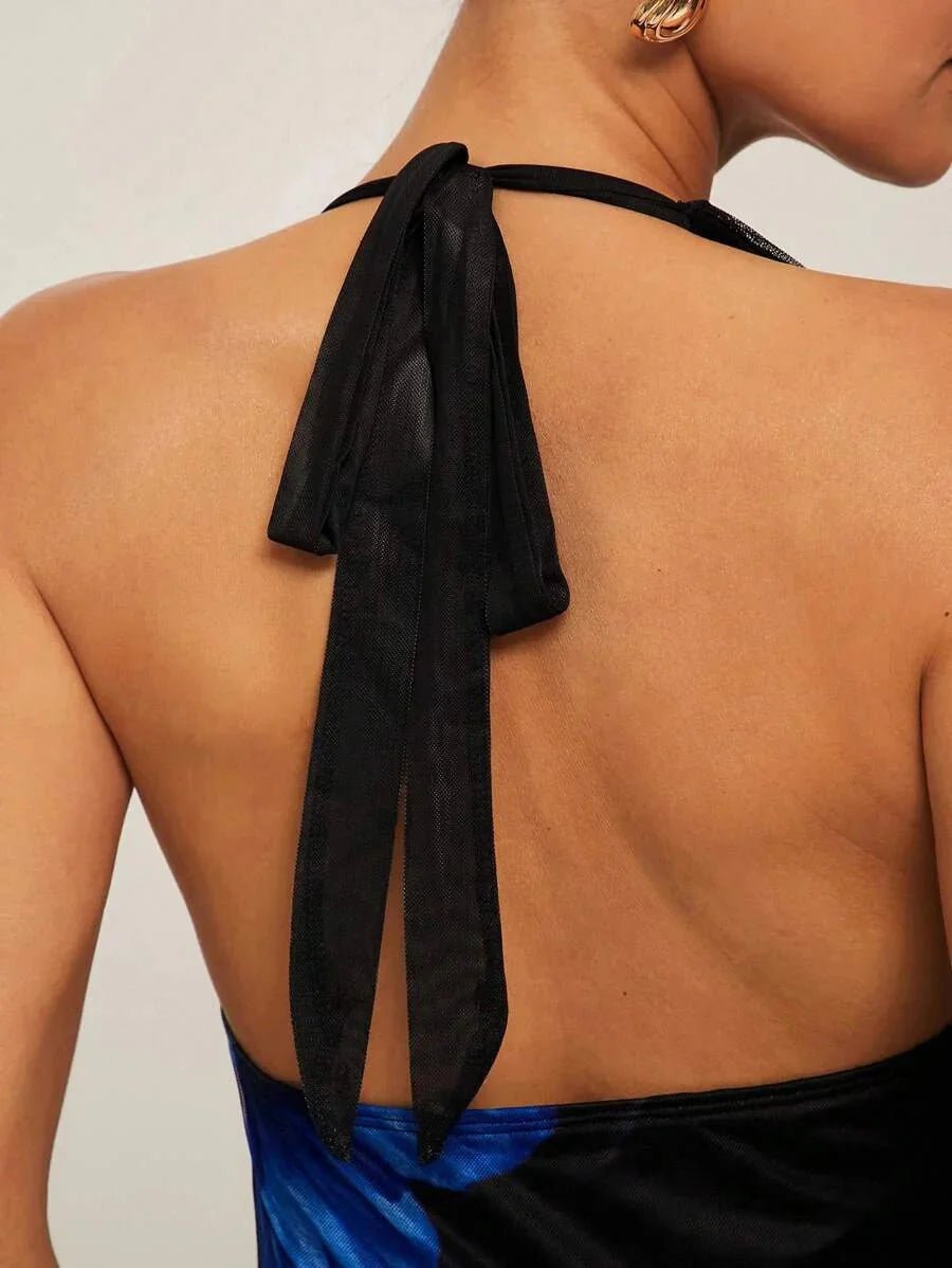 Giuditta Maxi Dress - Halter Neckline - Mermaid Hem - Bodycon Fit - Backless Design