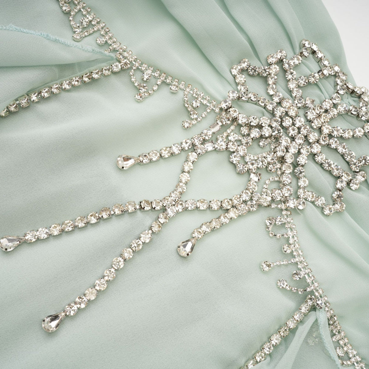 Giuditta Midi Dress - Sleeveless - Halterneck - Pleated - Ruffled Crystal Embellished