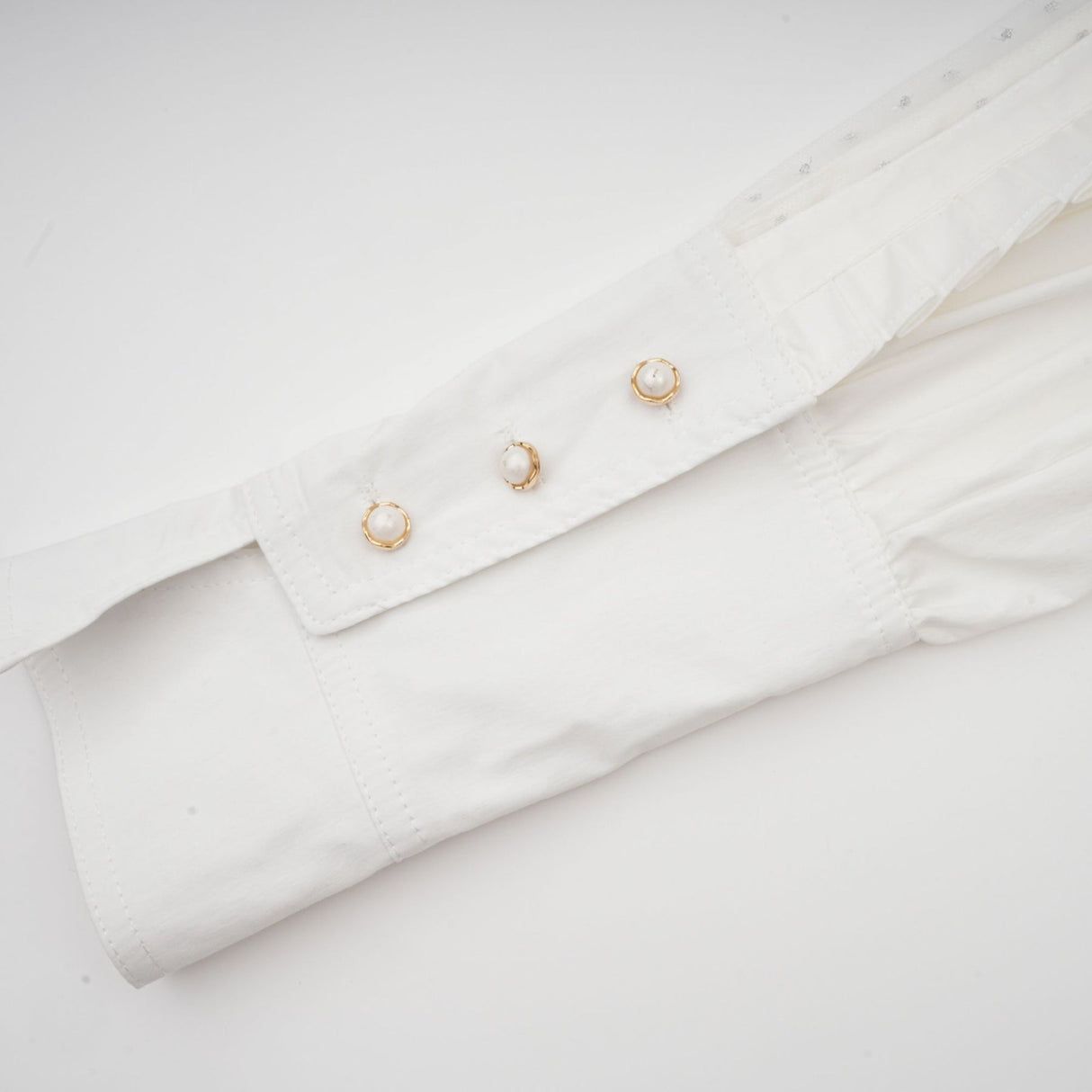 Giulietta Shirt - Scarf Collar - Long Sleeves - Pleated Design - Button Fastening