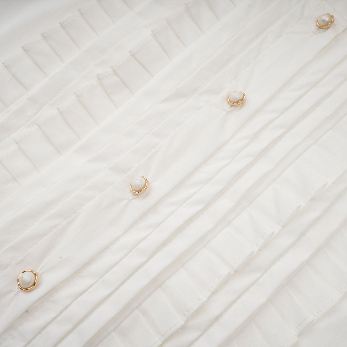 Giulietta Shirt - Scarf Collar - Long Sleeves - Pleated Design - Button Fastening