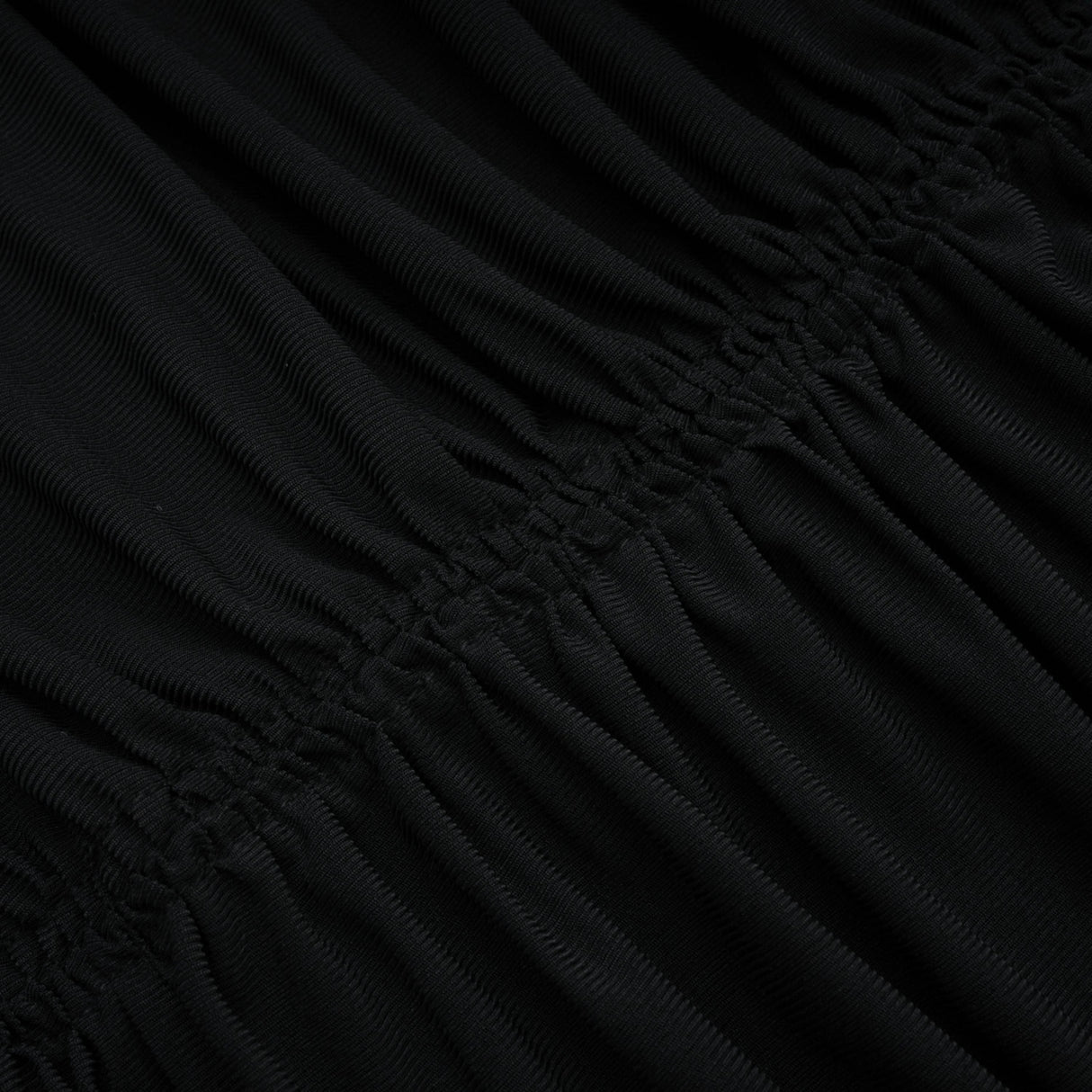 Greta Black Ruched Sheer Mesh Maxi Dress