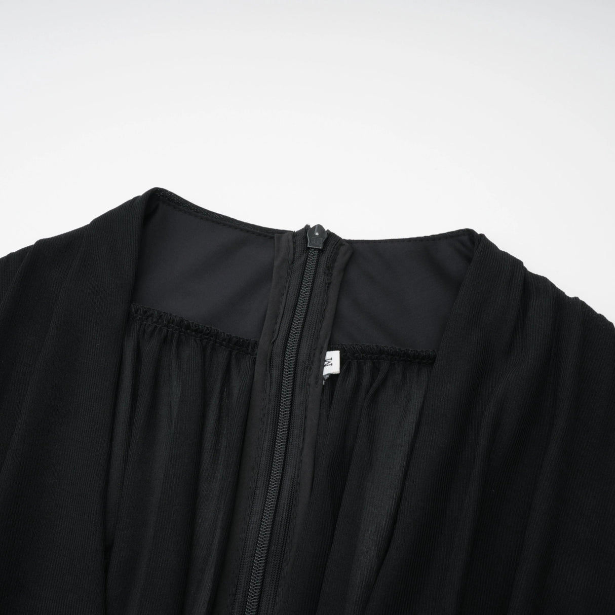 Greta Black Ruched Sheer Mesh Maxi Dress