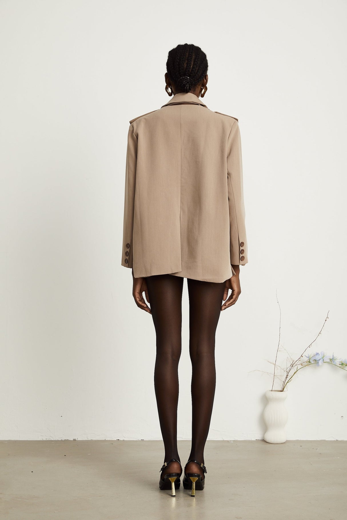 Greta Blazer - Notched Lapels - Detachable Front Panel - Separate Rear Collar - Buttoned Cuffs