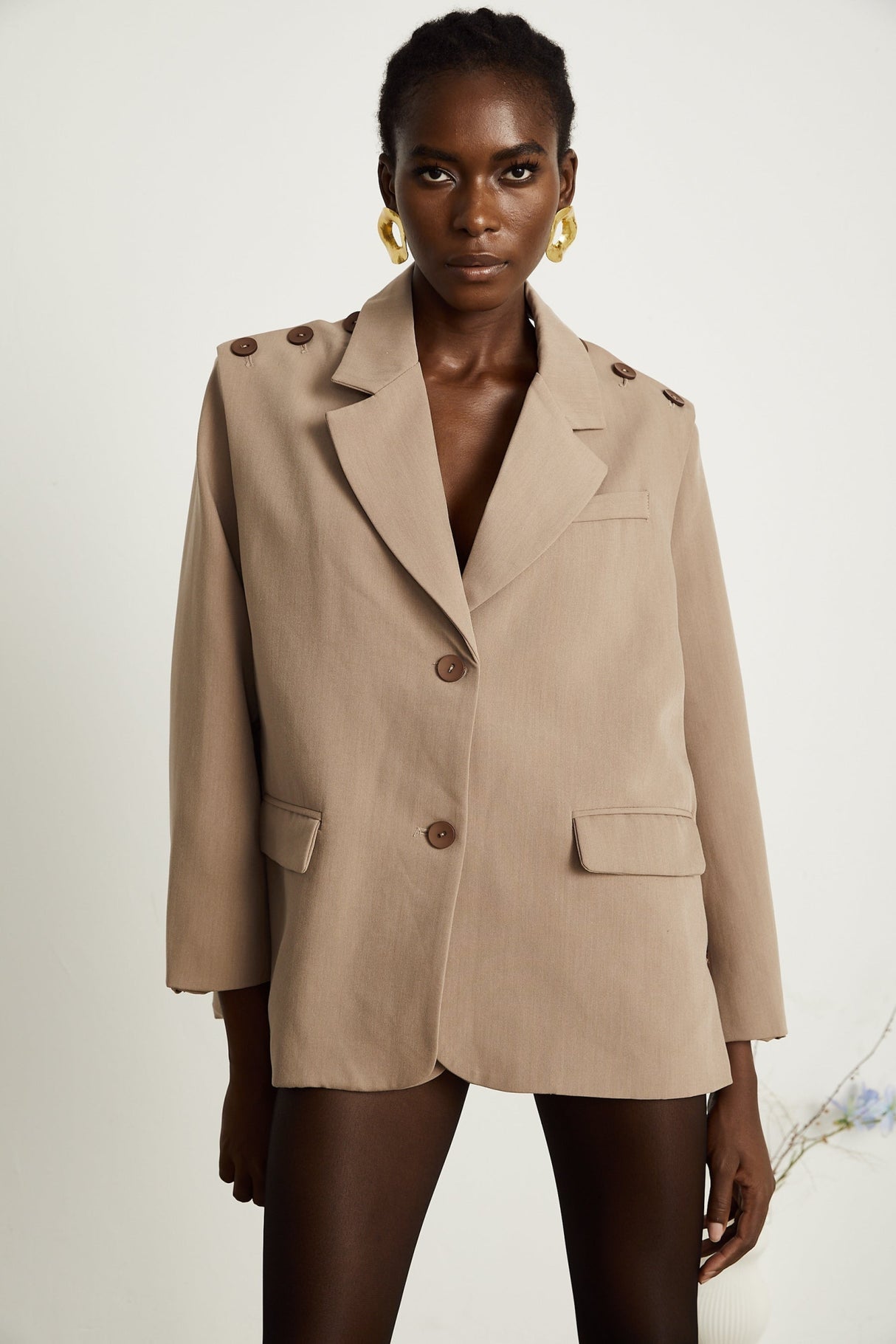 Greta Blazer - Notched Lapels - Detachable Front Panel - Separate Rear Collar - Buttoned Cuffs