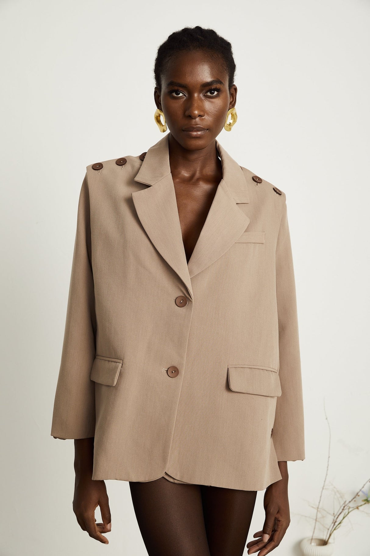 Greta Blazer - Notched Lapels - Detachable Front Panel - Separate Rear Collar - Buttoned Cuffs