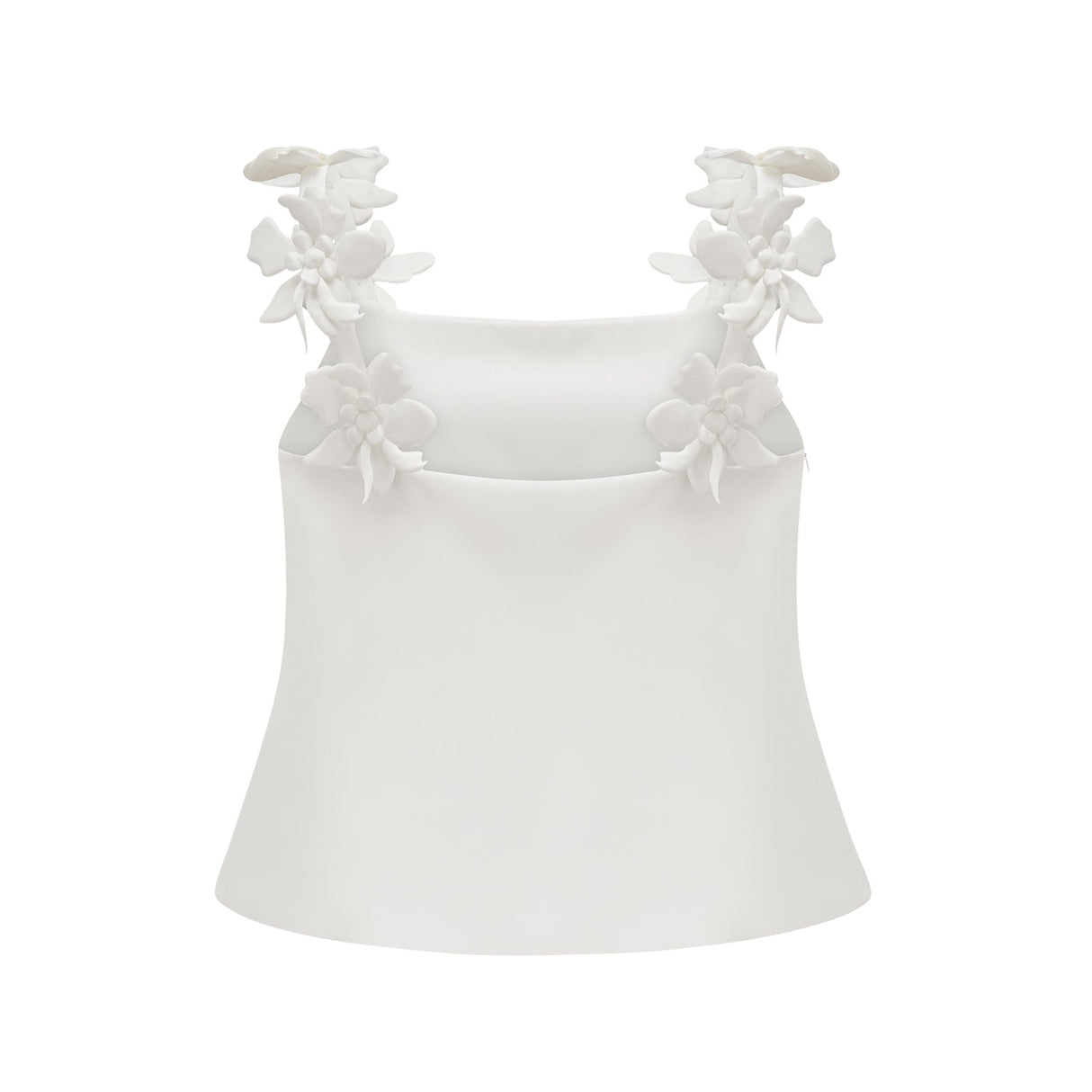 Greta Skirt & Top Set - Square Neck - Sleeveless - Faux - floral embellishment - Thigh length