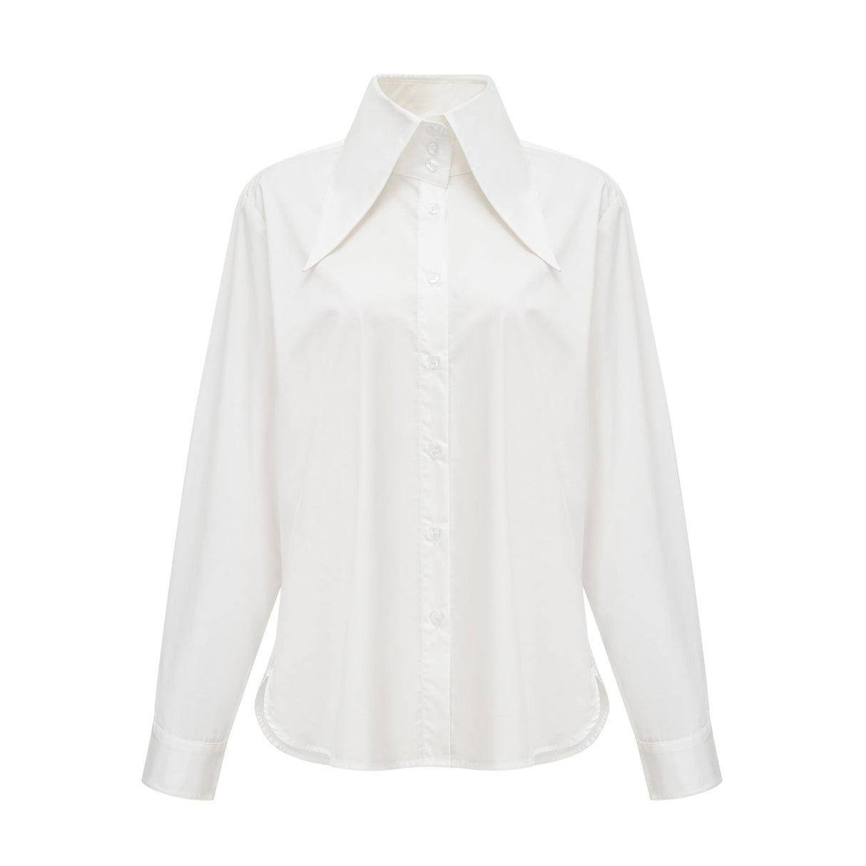 Guenda Shirt - Point Collar - Long Sleeves - Buttoned Cuffs - Front Button Fastening