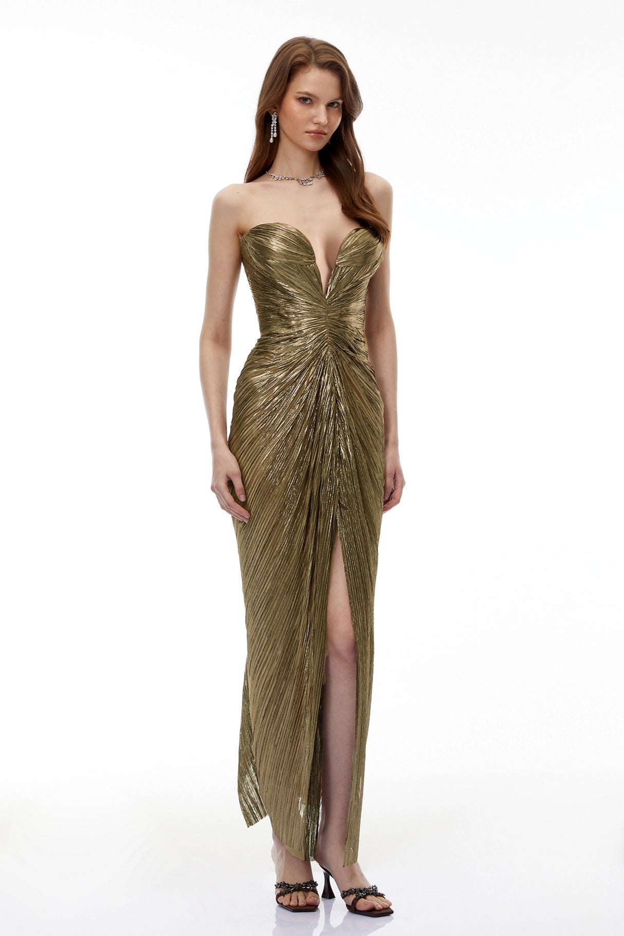 Guillermo Gold OffShoulder Maxi Dress