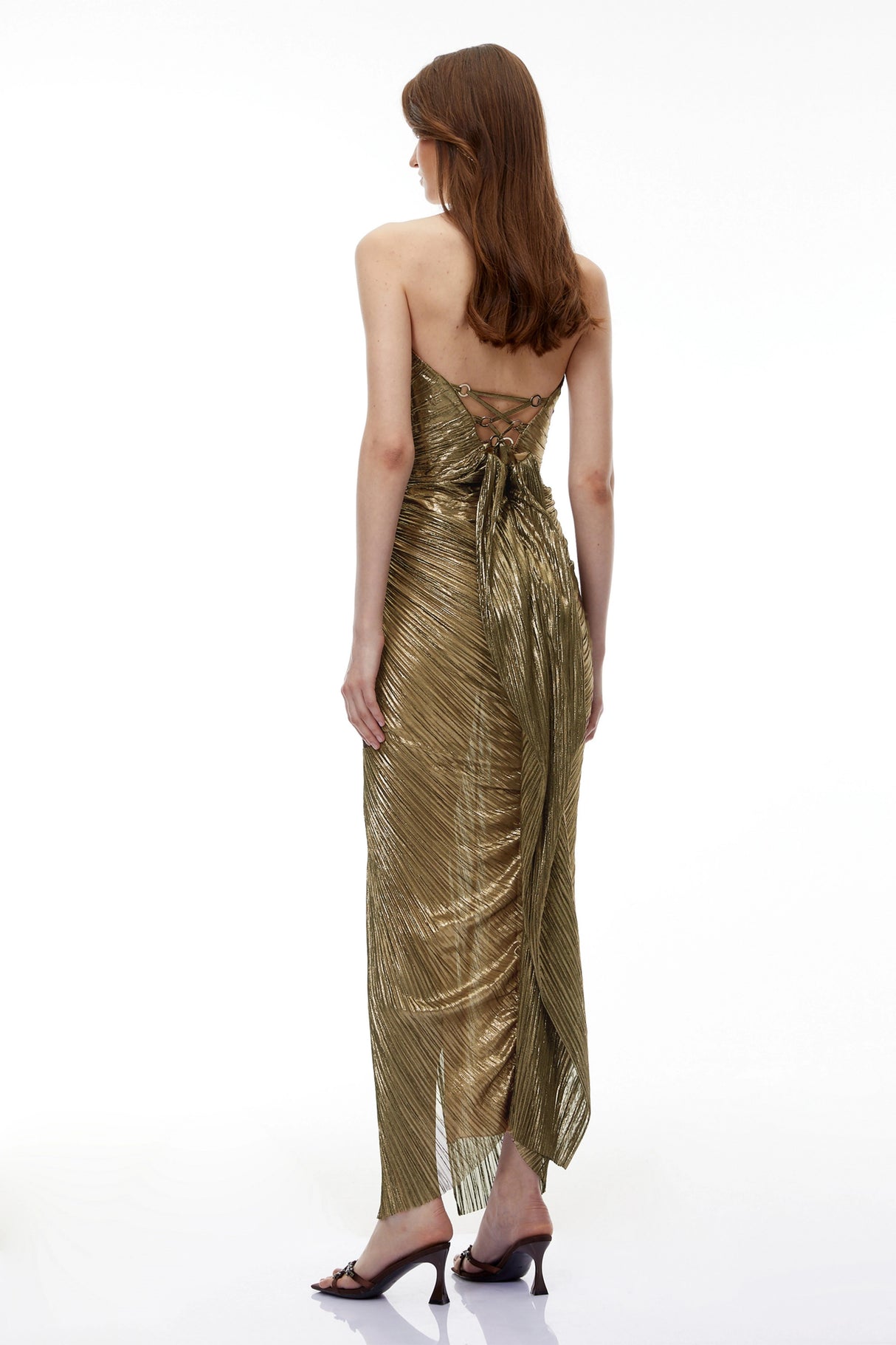 Guillermo Gold OffShoulder Maxi Dress
