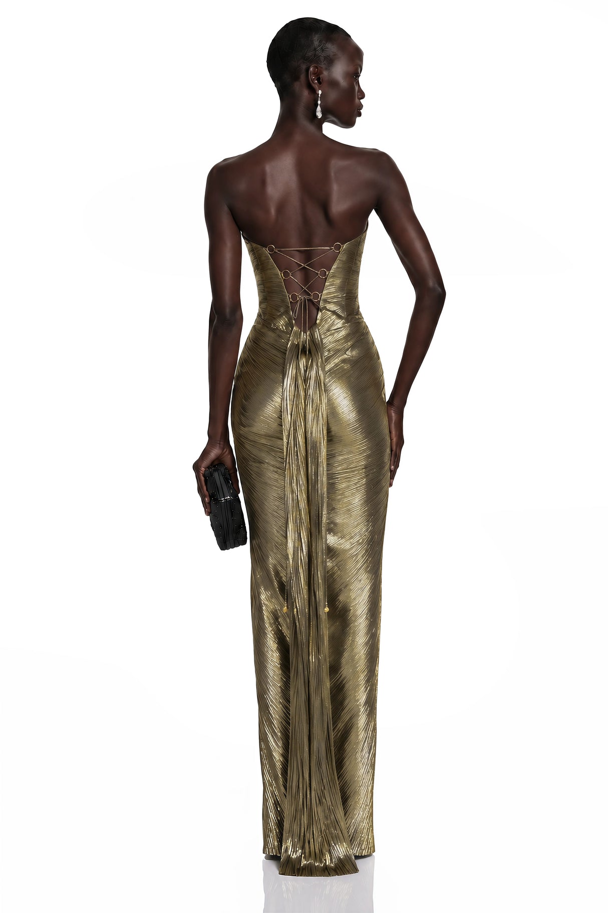 Guillermo Gold OffShoulder Maxi Dress