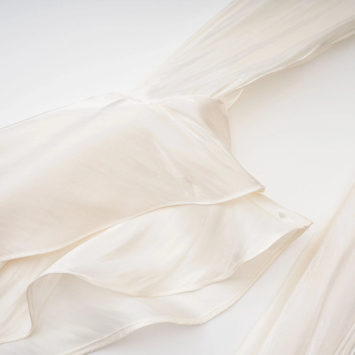 Gustave Neutral Ruched Cape Ruffled Maxi Dress
