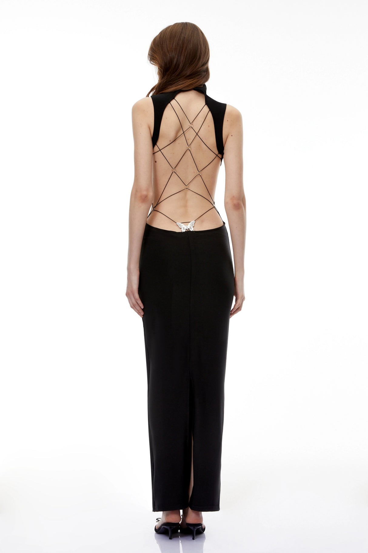 Gwendolen Black CutOut Open Back Maxi Dress