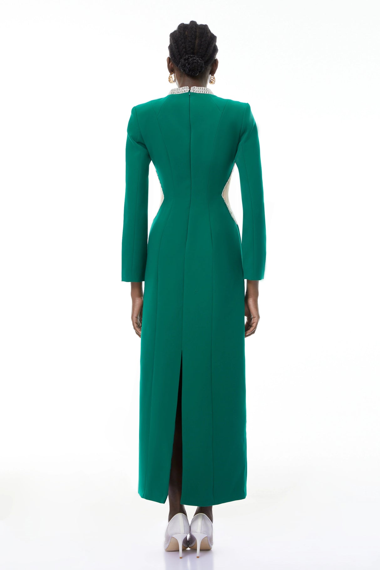 Hadley Green CutOut Crystal Maxi Dress