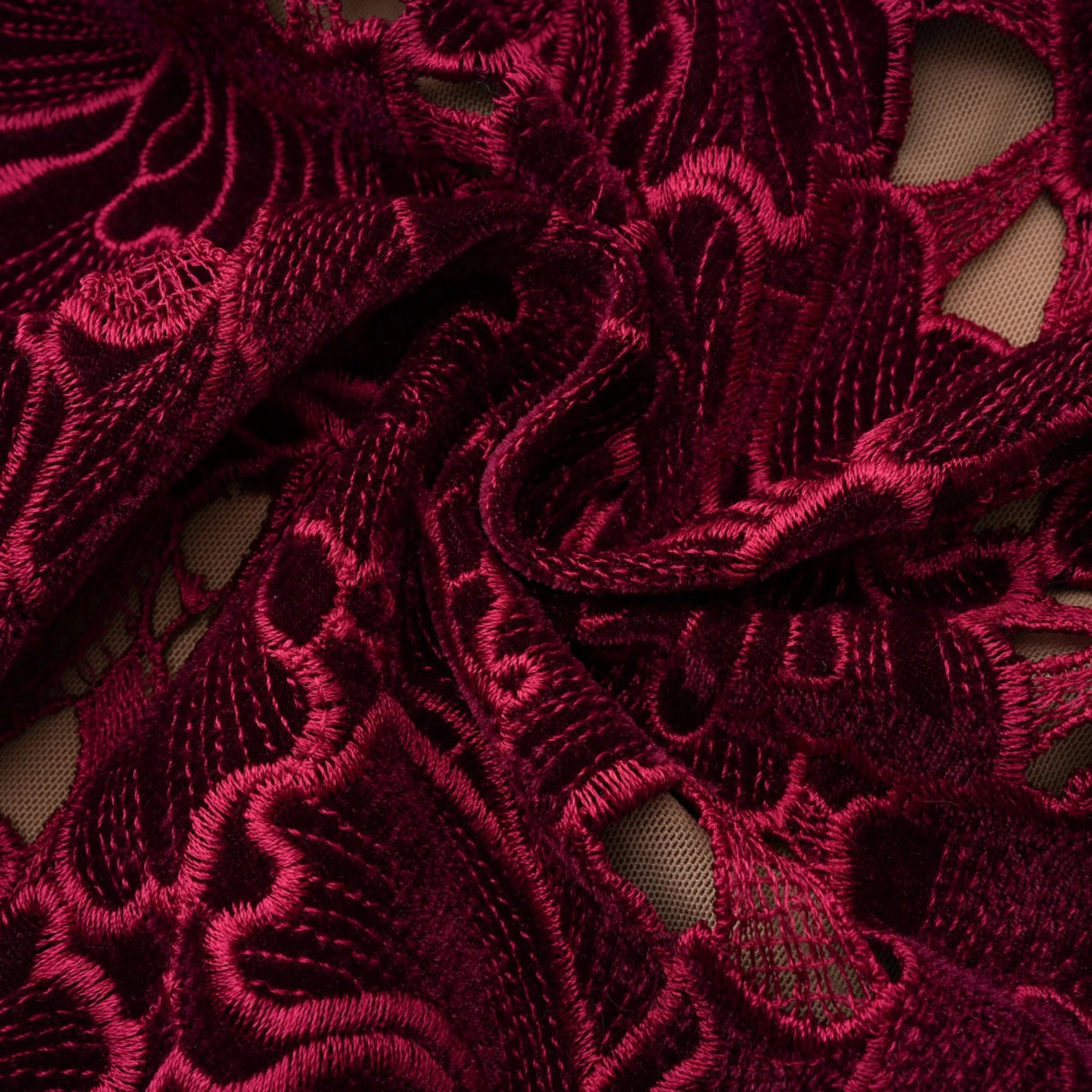 Hafdis Red Floral Embroidered Mini Dress