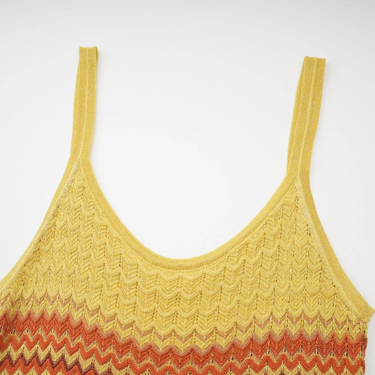 Haley Maxi Dress Brown & Multicolor Gradient Knit Hem