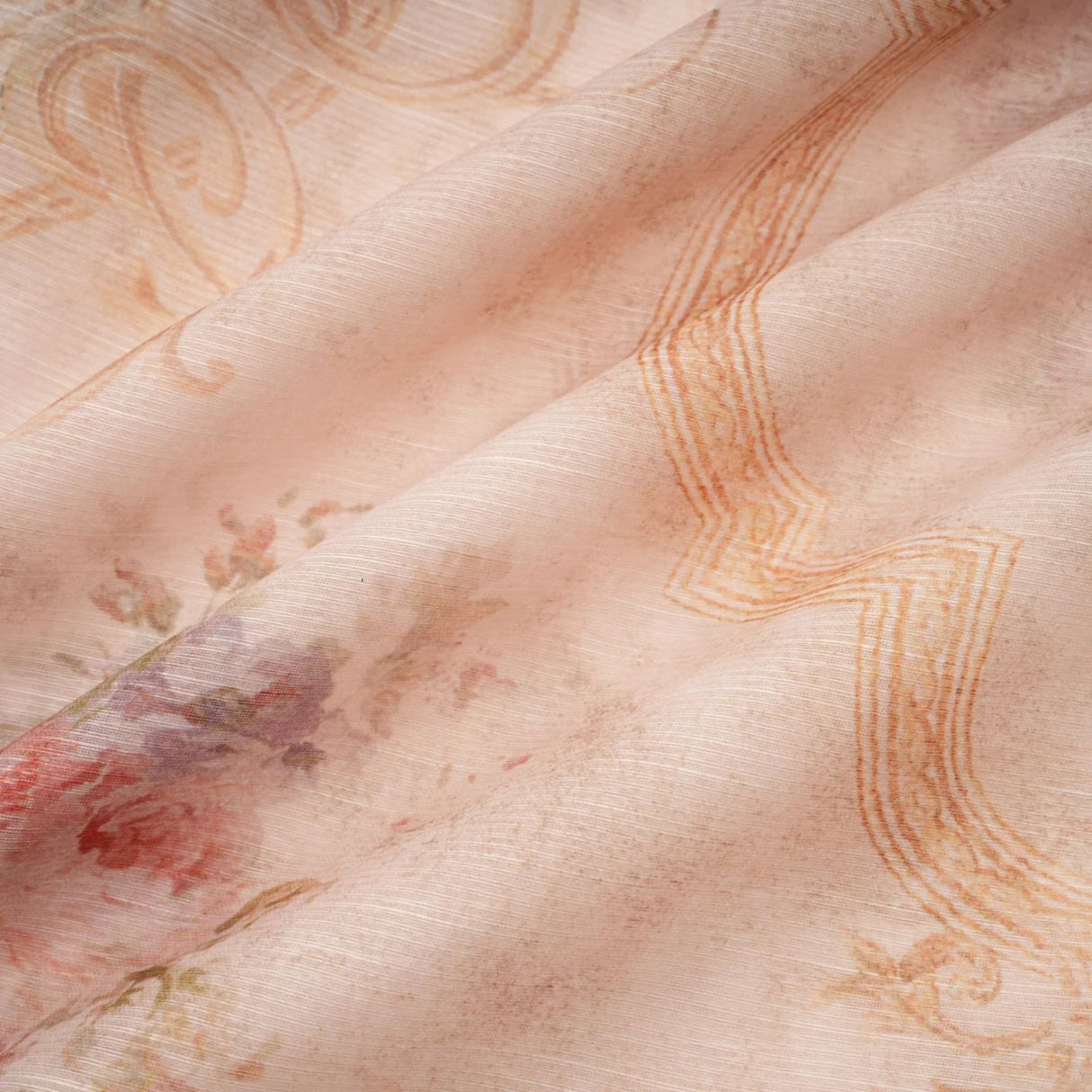 Haley Midi Dress Neutrals & Blue Pattern Long Sleeves Belt Button Fastening