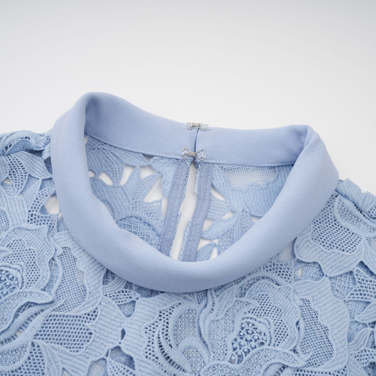 Hanna Midi Dress - Guipure Lace - Floral Appliqué - Scallop Trim - Flared Hem - Short Sleeves