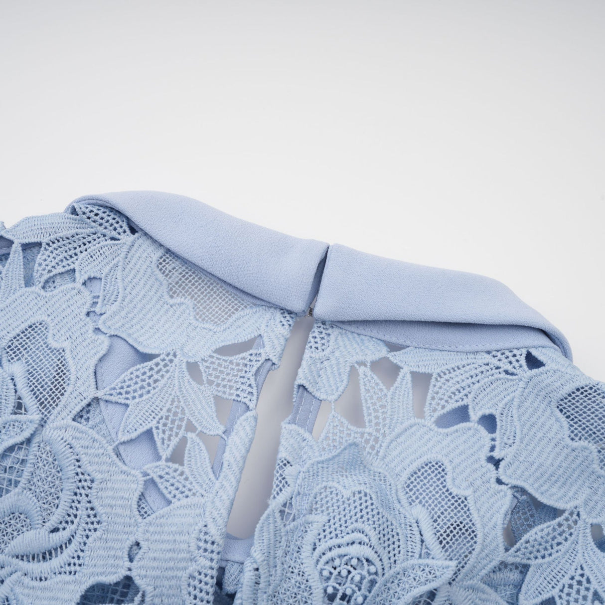 Hanna Midi Dress - Guipure Lace - Floral Appliqué - Scallop Trim - Flared Hem - Short Sleeves