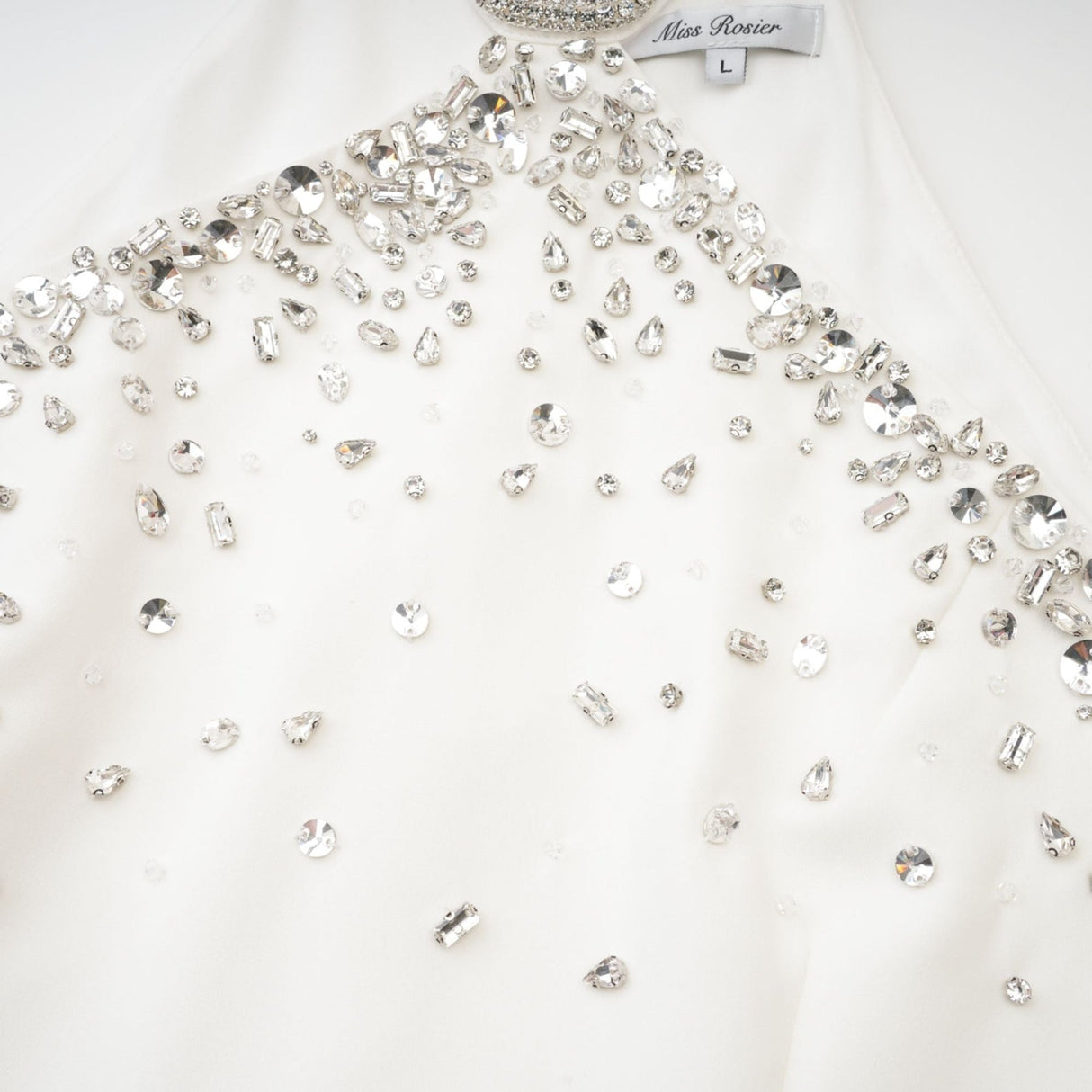 Hanna Mini Dress - Choker Design - Sleeveless - Embellished - Rear Zip Fastening