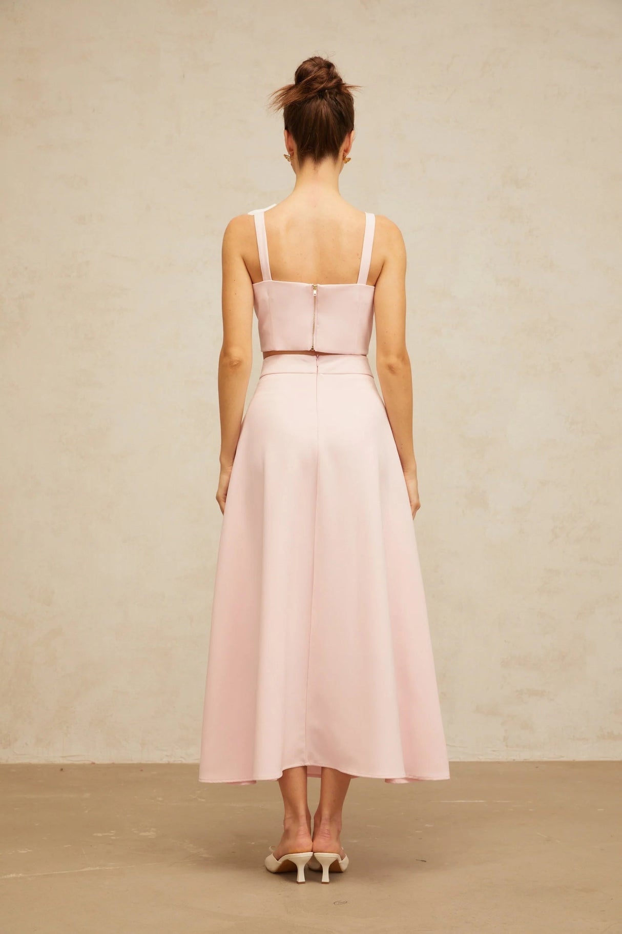 Harleigh Top & Skirt Set Pink Floral - Applique