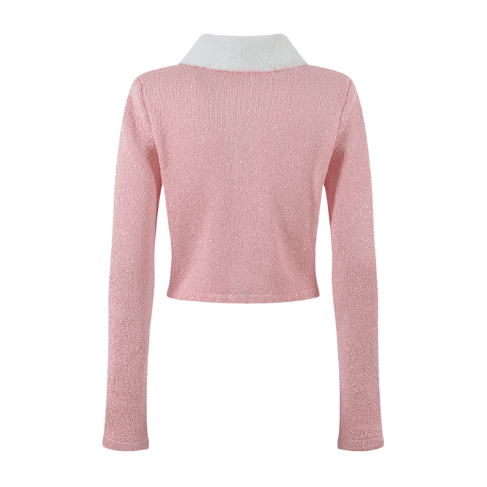 Harper Jacket & Skirt - Plush Lapels - Front Button Fastening - Pleated Design - Knitted Construction