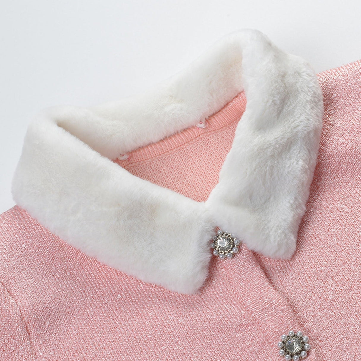 Harper Jacket & Skirt - Plush Lapels - Front Button Fastening - Pleated Design - Knitted Construction