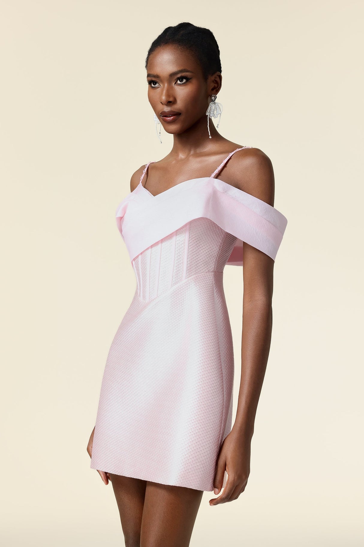 Harper Pink Textured Mini Dress