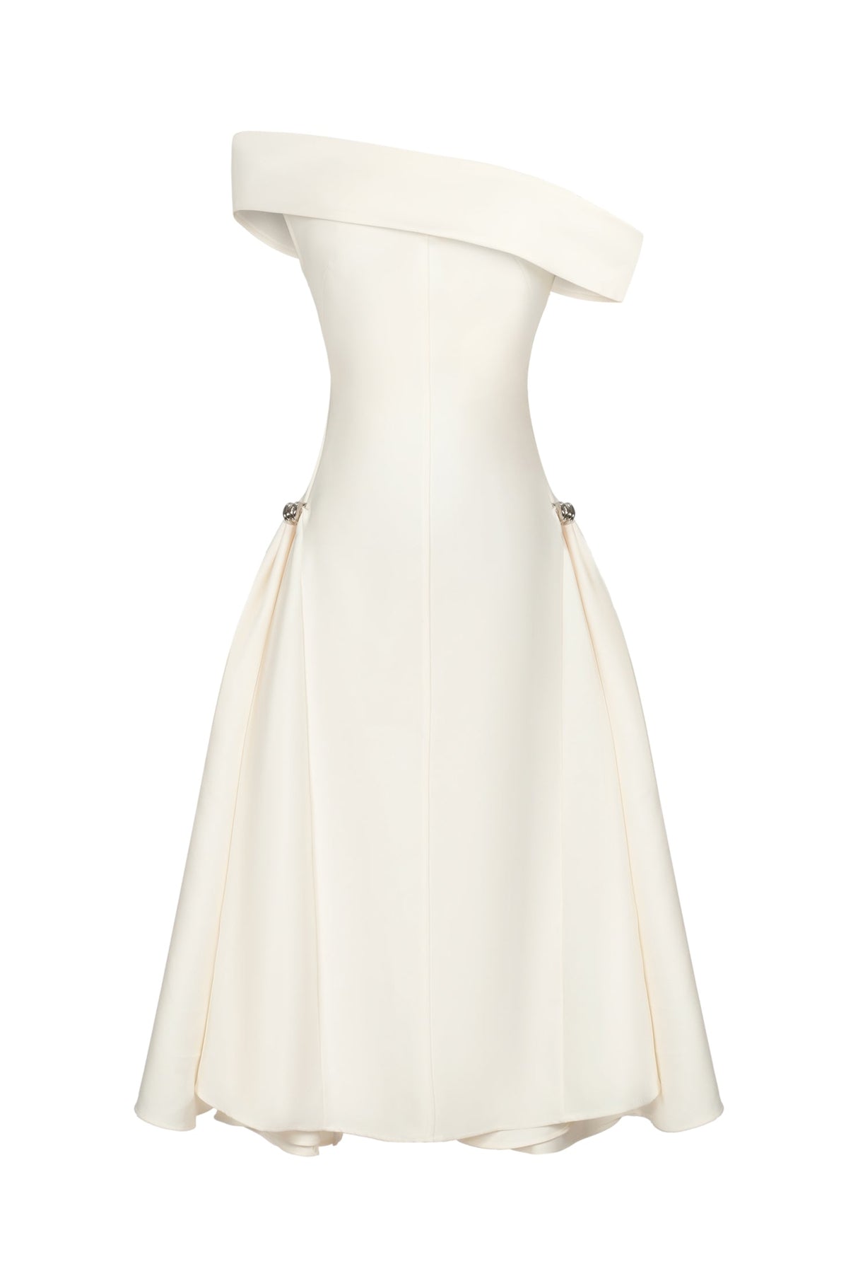 Hattie White Off-The-Shoulder Maxi Dress for Formal Occasions