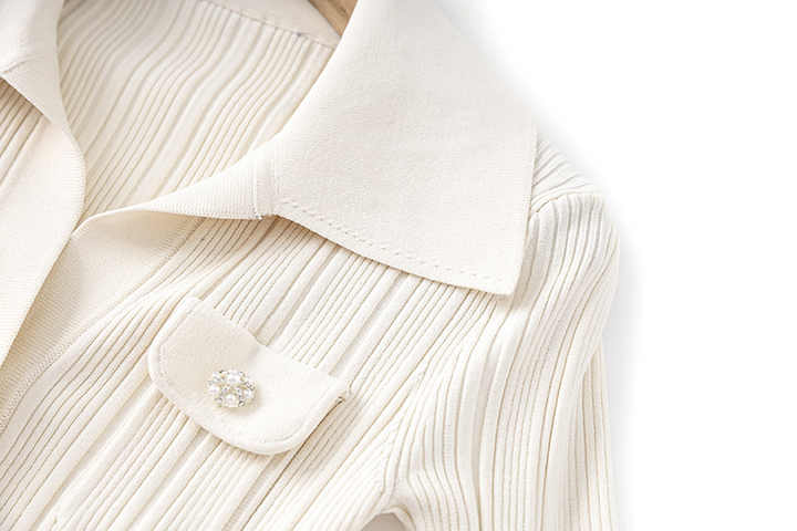 Haven Dress - Fitted Silhouette Flared Hemline - Button - Down Front Pockets - Form - Fitting Accentuates Waist - Lightweight Ribbed Knit Fabric