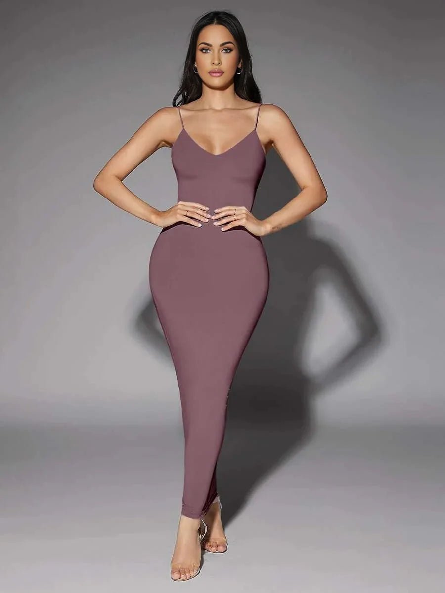 Haven Maxi Dress - Refined Style - High Stretch Fabric Elasticity - Slim Fit Type - Pencil Hem Shaped - Sleeveless Length - Premium Quality