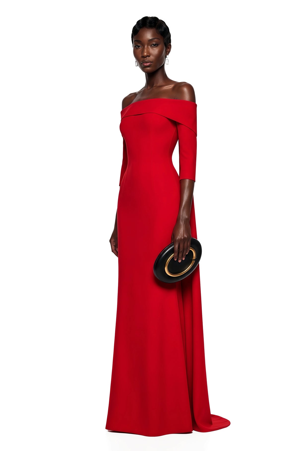 Havva Red Maxi Dress with Cape Sleeves