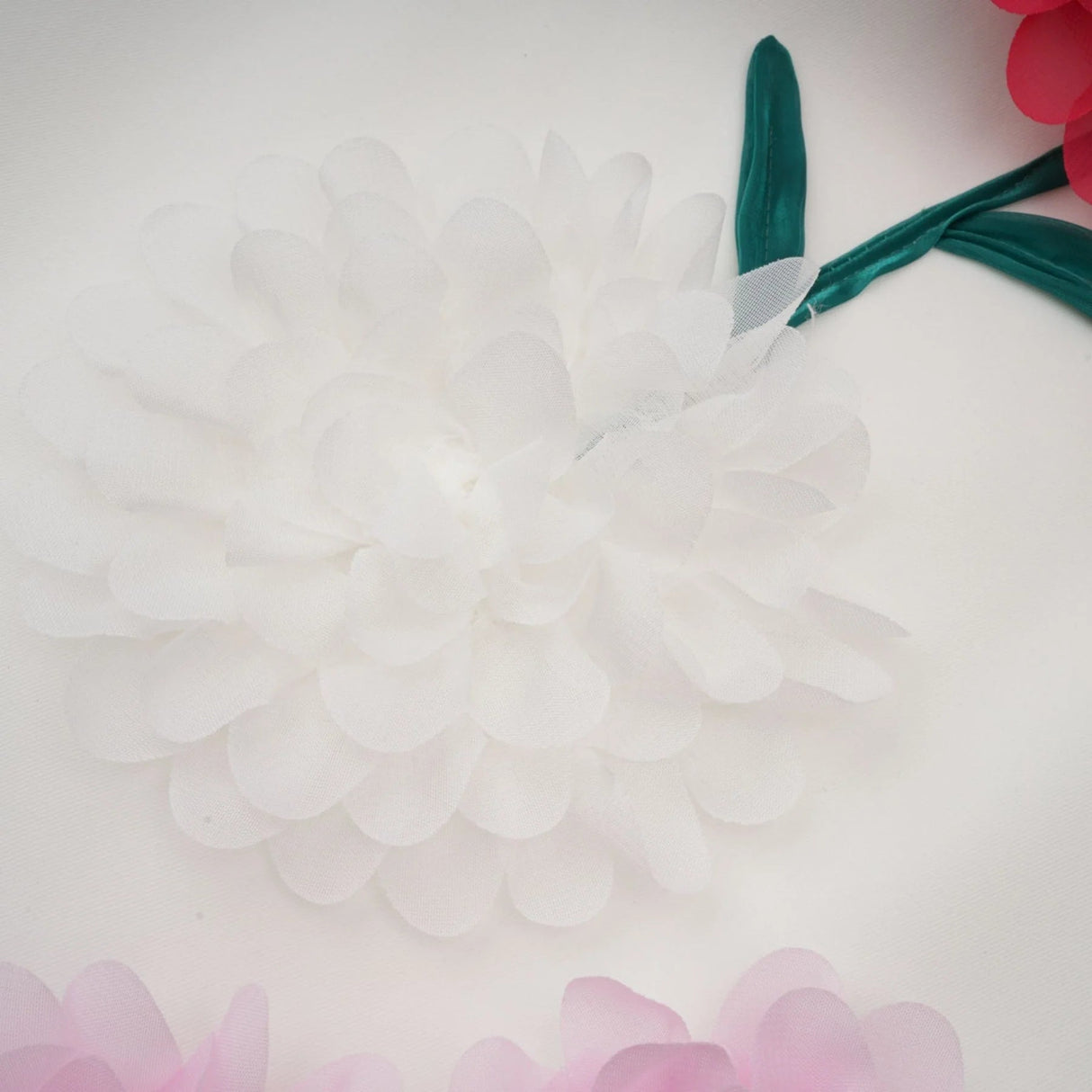 Hazel Mini Dress White 3D - Petal Sleeveless Thigh - Length