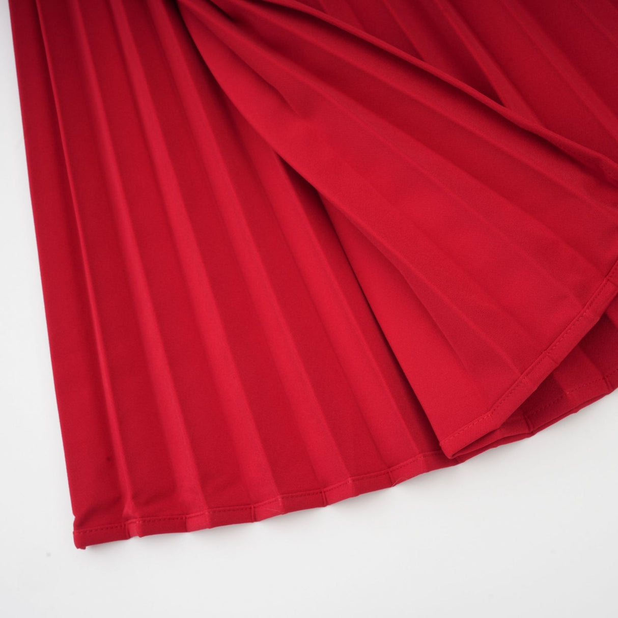 Heaven Maxi Dress - Long Flared Sleeves - Mono Shoulder - Asymmetric Neck - Pleated Detailing - Side Zip Fastening