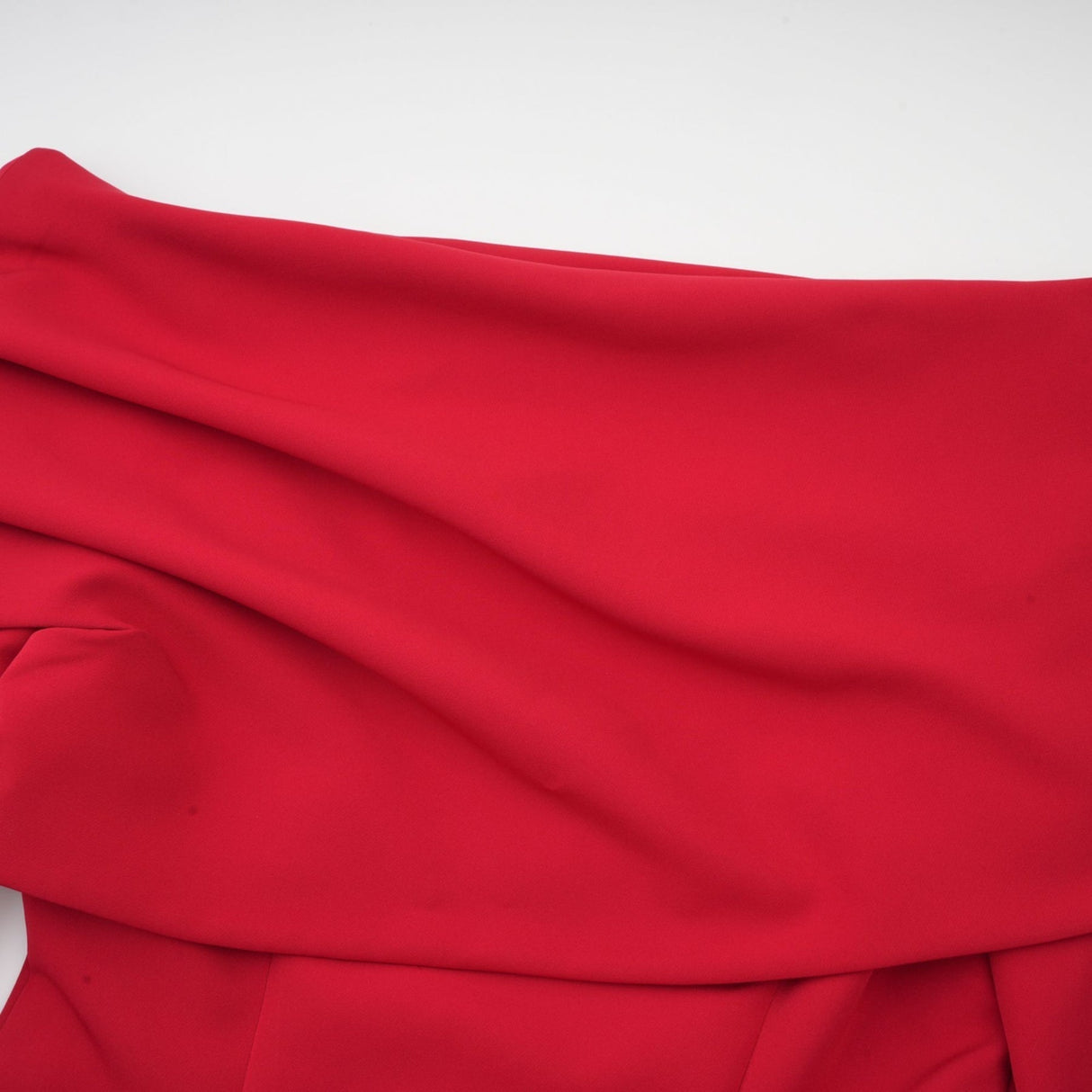 Heaven Maxi Dress - Long Flared Sleeves - Mono Shoulder - Asymmetric Neck - Pleated Detailing - Side Zip Fastening