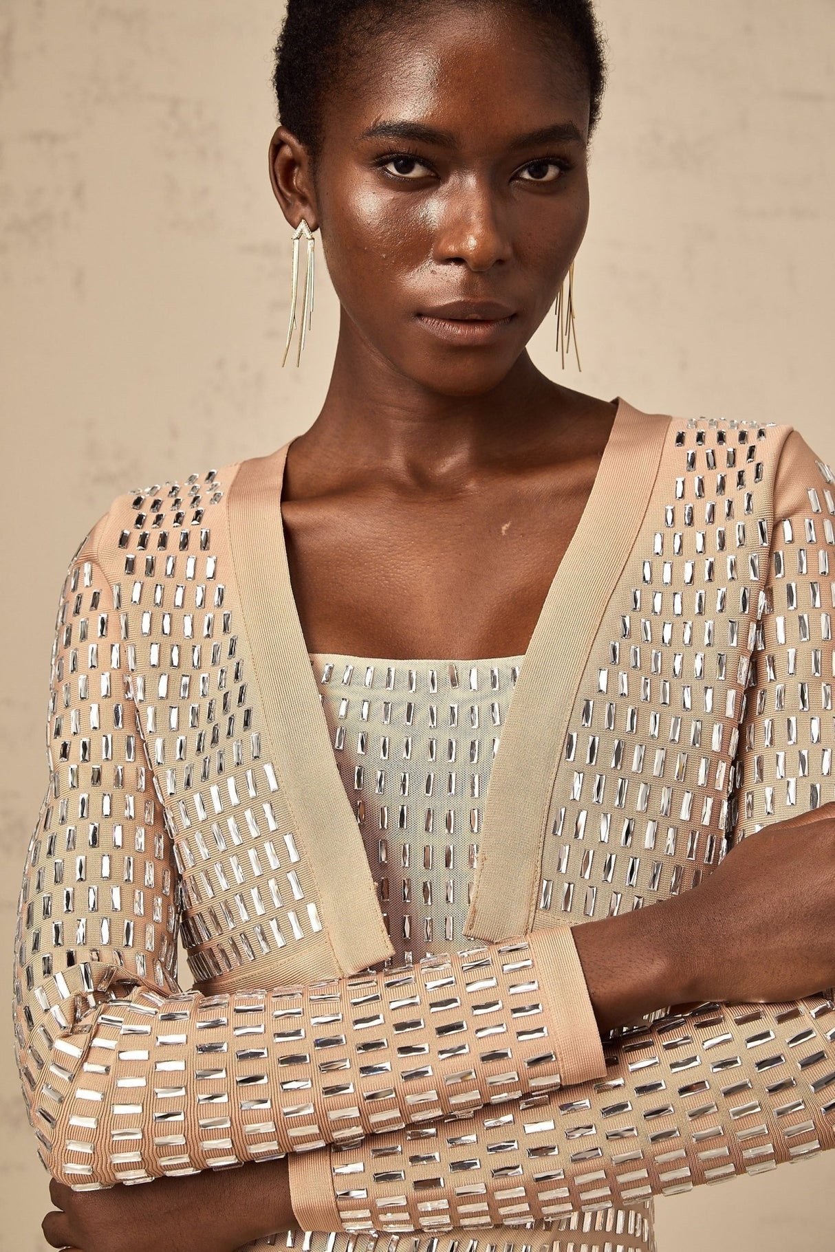 Helena Jacket – Neutrals – Long Sleeves – Collarless