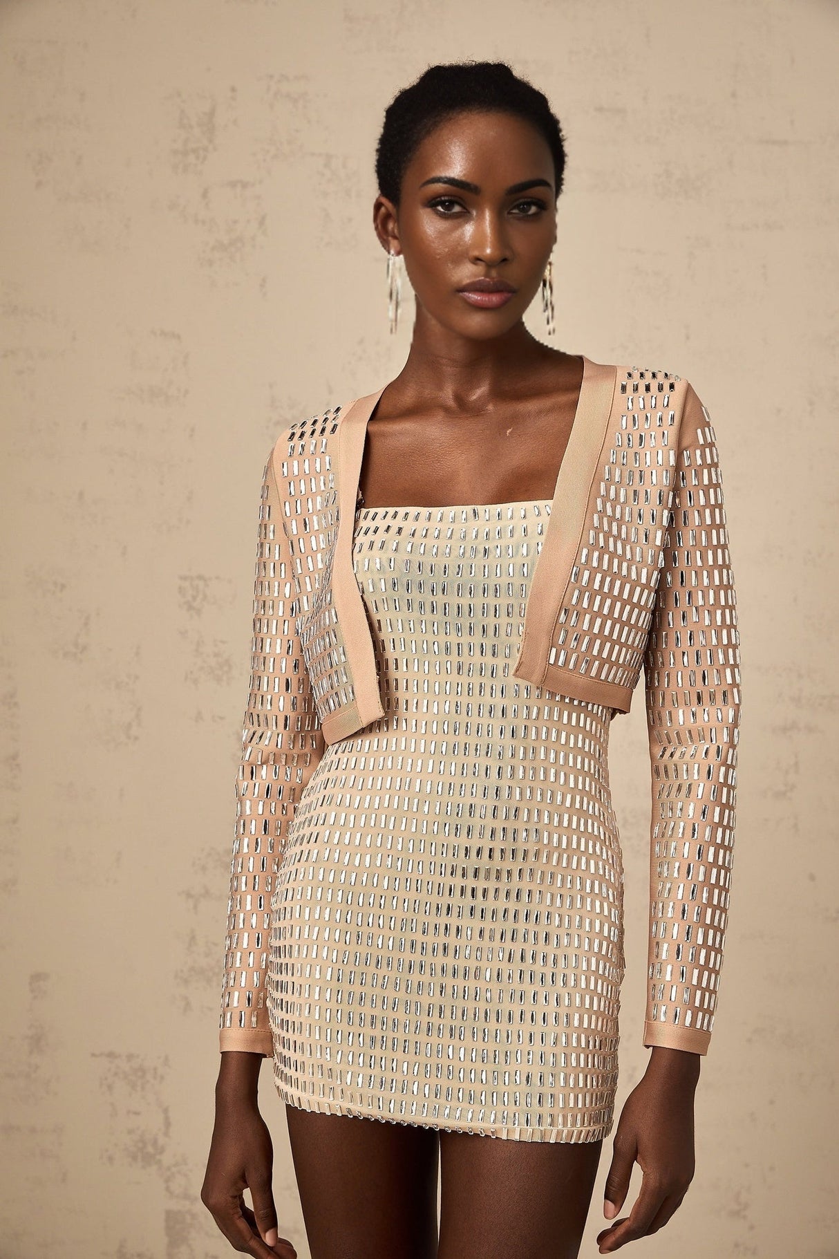 Helena Jacket – Neutrals – Long Sleeves – Collarless