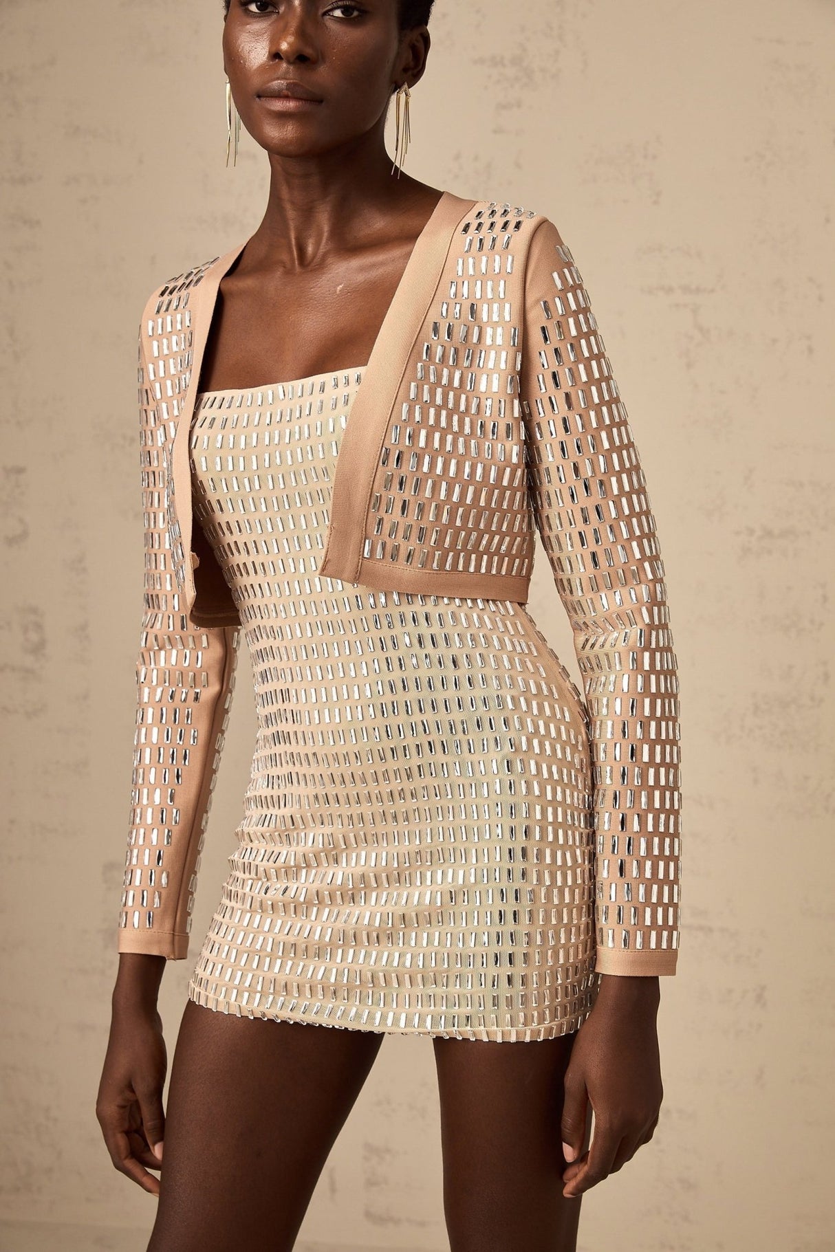 Helena Jacket – Neutrals – Long Sleeves – Collarless