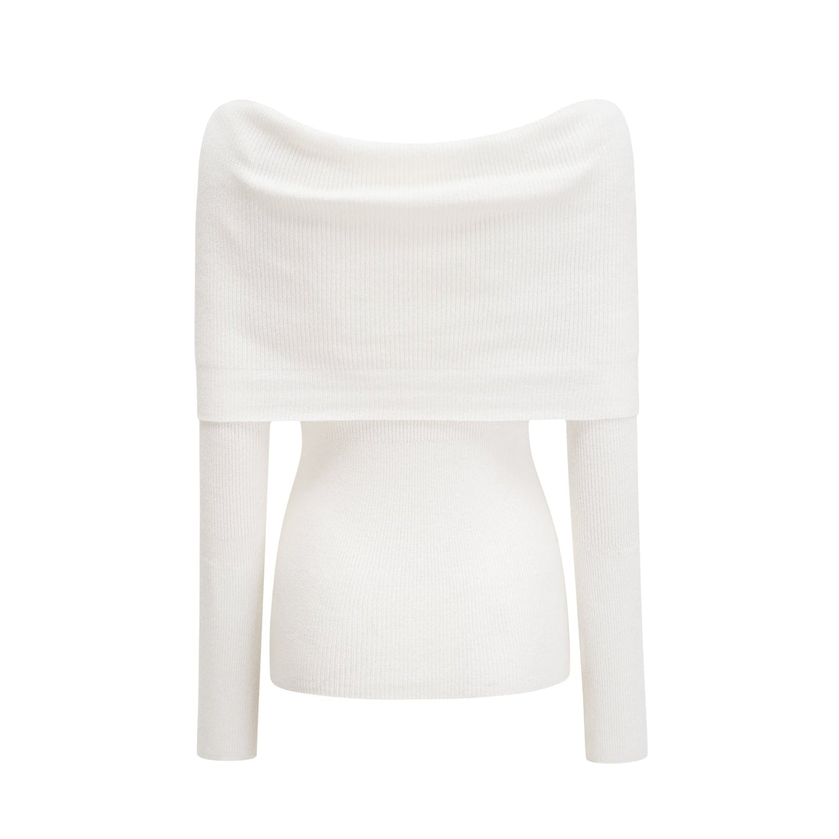 Helena Long Sleeve Top - Twist Design - Fitted Silhouette - Ribbed Knit - Wool Blend